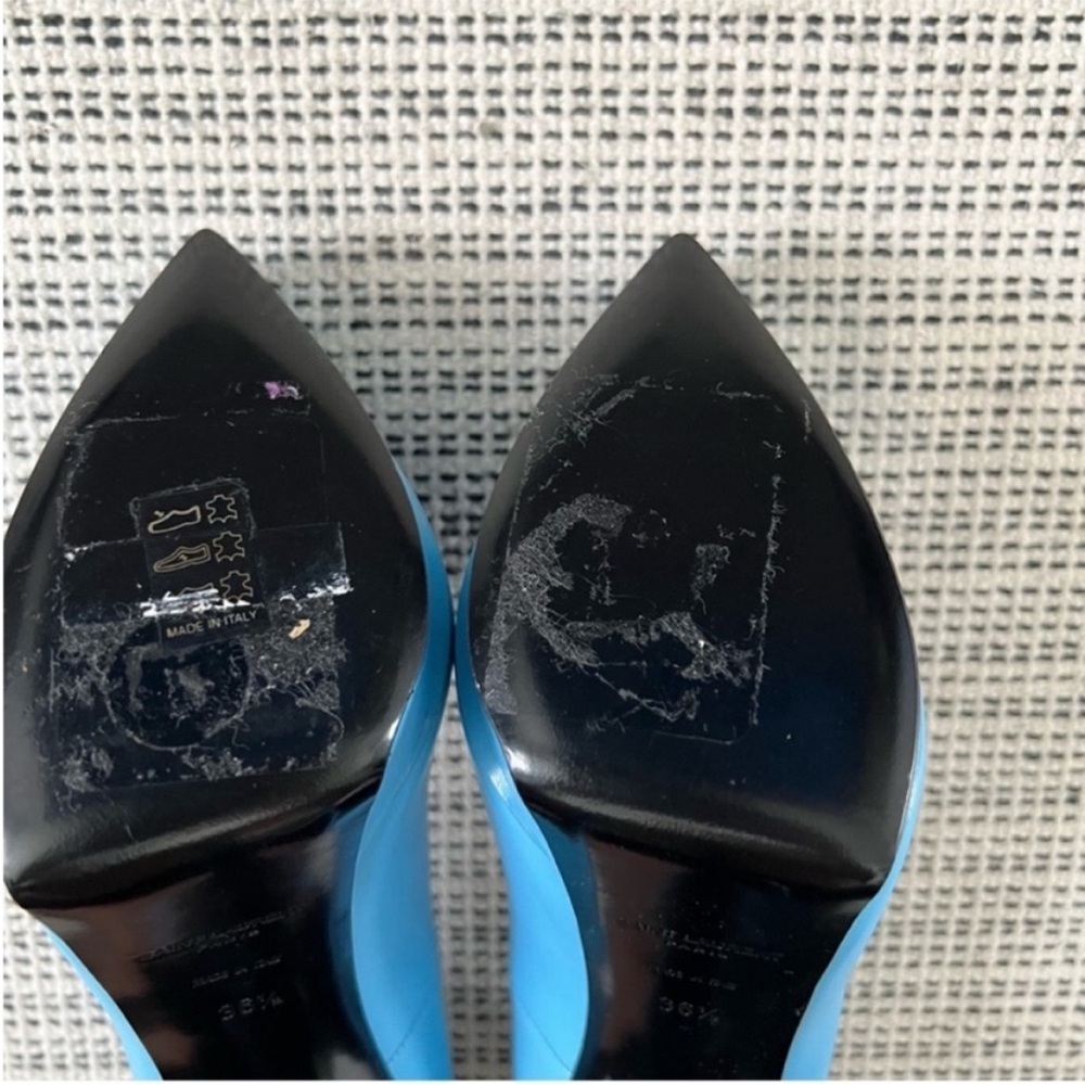 SAINT LAURENT Janis Platform Pump Glacier Baby Blue Size 36.5 - Picture 10 of 12